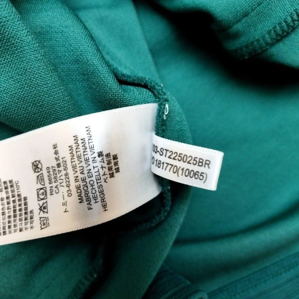 Tommy Bahama Pullover Mens L Green IslandZone 1/4 Zip Mock Neck Striped Golf